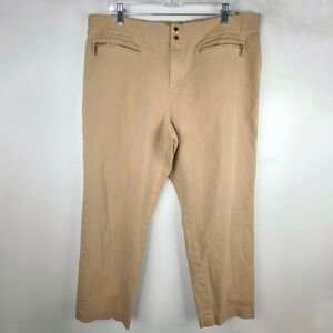 Lauren Ralph Lauren Tan Chino Stretch Mid Rise Straight Cropped Khaki Pants 18W